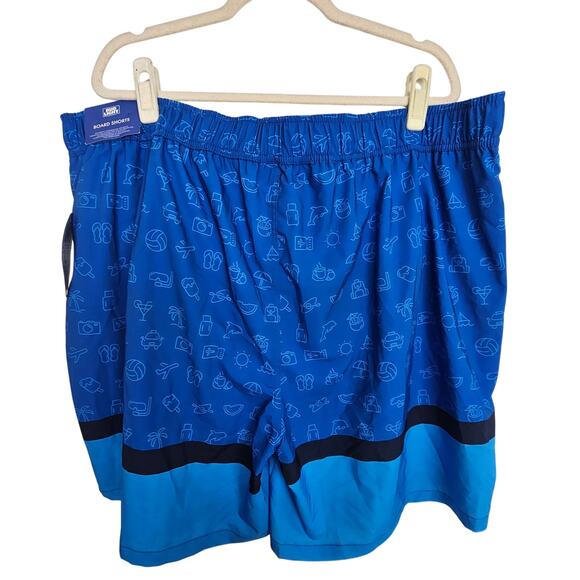 NEW Bud Light Swim Trunks Blue Swim Shorts All Over Print Men 2XL w Pockets - Picture 5 of 5